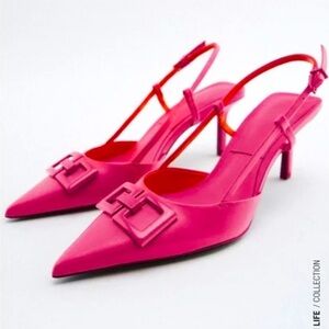 Zara leather slingbacks
